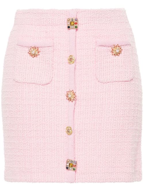 Knitted miniskirt with jewel buttons SELF PORTRAIT | PF24128SKPINK